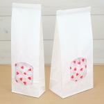 White Square Bottom Customized Paper Bags With Plum Window And Zipper for sale