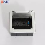 Aluminum Alloy Brushed Multimedia Office Hidden Brush Desktop Power Socket Box for sale