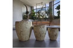 China Ancient Style Hand Carved Frost Resistant Planter for Flower / Green Plant supplier