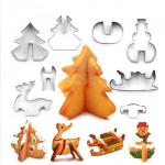 DIY Stainless Steel Christmas Series Cookie Cutter 3D Biscuit Mold  Set for sale