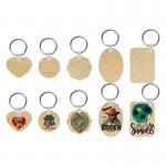Personalized Sublimation Wood Keychain Blank Wooden Keyring Plywood Keychain for sale