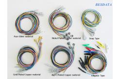 China EEG Neuro 10 mm Gold / Silver Metal Cup Flat Electrodes With Shielded Cable supplier