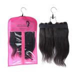 Custom pvc hair extensions carrier hair extension hanger bags.Size 29CM*65CM.Material is PVC and  woven for sale