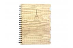 China Metal Spiral Presentation Book B5 Diecutting Wood Grain Hard Cover With Index Divider supplier