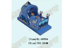 China Marine Animals Theme Inflatable Bounce House With Small Slide supplier