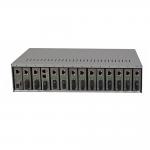 14 Slot Media Converter Rack Chassis 19 Inch 2U Dual AC220V For Fiber Media Converters for sale