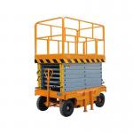 Orange Mobile Hydraulic Lift Platform 4m 300kg Portable Scissor Lift for sale