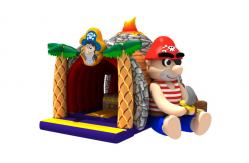 China Volcano Printing Pirate Themed Kids Inflatable Bounce House With Slide supplier
