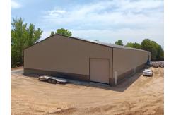 China Rockwool Insulation Metal Warehouse Building Steel Structure With Round Bar Brace supplier