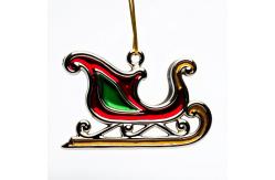 China Custom Business Promotion Gifts Polished Silver Sleigh Ornament With Intricate Patterns supplier
