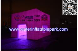 China Cube Inflatable Wedding Party Tent With Led Lighting , Inflatable Cube Booth supplier