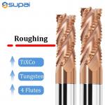 TiAlN Coated Roughing End Mill 12mm Shank Diameter Square End Mill Cutter With 4 Flutes for sale