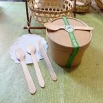 Diameter Of 14 Cm Disposable Takeaway Box Kraft Paper Food Container Set With Cutlery Used In Hotel Restaurants for sale