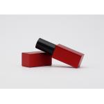 Square Aluminum Red Empty Lipstick Tubes Container 3.5g With Magnet Case