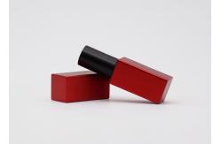 China Square Aluminum Red Empty Lipstick Tubes Container 3.5g With Magnet Case supplier