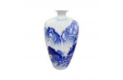 China Blue And White Ceramics Hand-Painted Mountain Vase OEM supplier