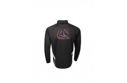 China 180G Stand Collar Black T Shirt Mens Long Sleeve With Zipper Sublimation Printing supplier