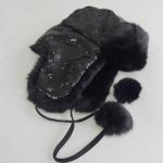 Plain Customized Animal Fur Hats , Plush Style Shearling Sheepskin Hat for sale