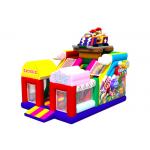Circus Clown Waterproof Inflatable Ferris Wheel Jumping Slide With Fence In End for sale