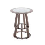 Tall end table for Living room sofa side used with glossy steel frame and White snow marble in Itlay Minimalist design for sale
