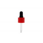 18mm Plastic Pipette Droppers Red Closure Matte Black Teat For Essential Oil for sale