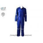 Royal Blue Fr Cotton Coveralls / Fire Resistant Jumpsuit Arc Resistant Flash Protective for sale