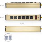 Multi Outlet Desktop Power Strip With USB , Slim Power Bar With USB Charger