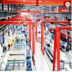 5m Span Box Type Electric Hoist Semi Gantry Crane Remote Control for sale
