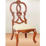OEM Luxury Hand Carved Antique Wooden Chair With Leather Seat for sale