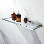 Kid Friendly Wall Mounted Glass Shelf With Metal Polished Finishing Stinless Steel 304 for sale