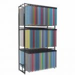Custom Layer Clothing Organizer Rack Black Three Tiers Fabric Display Rack for sale