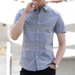 Thin Slim Fit Casual Work Uniform For Men Square collar Bottom Left Embroidered for sale