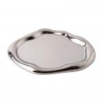China Creative Decorative Tray in Silver and Speckled White for sale