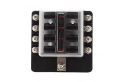 China 32V Blade Fuse Blocks 8 Way PBT Fuse Holder With Indicator Light supplier