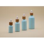 Free Samples Blue Color Essential Oil Glass Bottles With Bamboo Dropper for sale