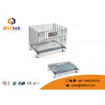 Foldable Wire Mesh Storage Bins Durable Industrial Galvanized Steel Cage for sale