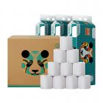 White Bleached Bamboo Tissue Paper , Odorless Environmentally Friendly Toilet Paper for sale