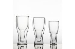 China Borosilicate Double Wall Drinking Glasses , Clear Reusable Beer Pong Cups supplier