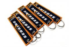China Double Side  Embroidery Fabric Keychain  Customized Logo And Word supplier