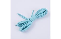 China 120cm Length Custom Flat Polyester Shoelace With Plastic Tips For Pants supplier