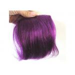 Healthy Custom Human Hair Wigs , Straight Layered Purple Colored 100% Remy Fringe Hair Wig for sale
