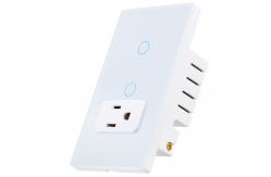 China IOS / Android Compatibility Wifi Smart Socket 15A With 1 Gang Wifi Switch supplier