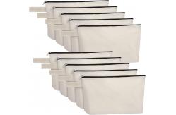 China Cotton Canvas Makeup Bag with Bottom, Multi-Purpose Cosmetic Bag with Zipper supplier