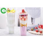 Straw Slotted Hard Clear Plastic Cups With Lids No Deformation No Flavor for sale