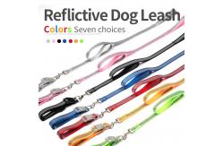 China Snap On Adjustable Dog Collar Nylon Braided Dog Rope Reflective Pet Leash supplier