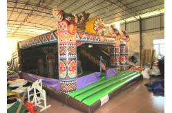 China Amusement Park Inflatable Bouncy Castle With Slide , Commercial Little Kids Jumping Castles supplier