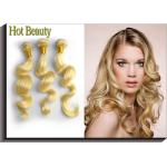 Machine Double Weft Virgin Peruvian Hair Extensions Natural Weave Blonde Color 100G True To Weight for sale
