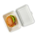 Bagasse Pulp Biodegradable Clamshell Boxes , Bagasse Takeaway Containers Burgers for sale