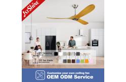 China Eco Silent Solid Wood Ceiling Fan Electric Power White Rotation supplier