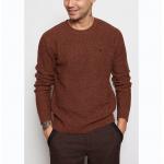 80 Lambswool 20 Nylon Knitted Pullover Mens , Chunky Pullover Sweater With Intarsia Elbow